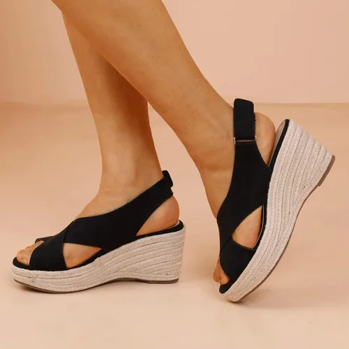 Vista 3 de Women's Summer Espadrilles Sandals Platform Sandals Wedge Ankle Strap Open Toe Sandals