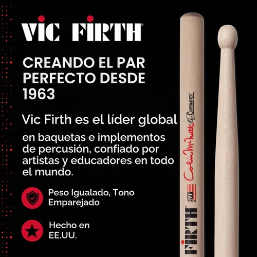 Vista 9 de Baquetas Vic Firth SCM Corpsmaster Signature - Baquetas Colin McNutt