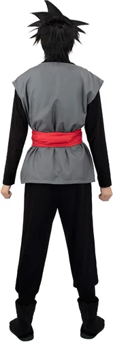 Vista 3 de C-ZOFEK Disfraz de cosplay negro para hombre traje de kung fu de anime M