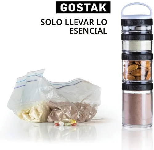 Vista 3 de BlenderBottle GoStak Twist n' Lock - Tarros de almacenamiento, 40 cc, 4 unidades, color negro