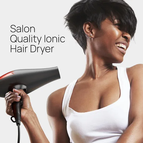 Vista 2 de TREZORO Secador de pelo profesional – Secador de pelo iónico de 2000 W con difusor para uso personal y salón de belleza – Secado potente, rápido