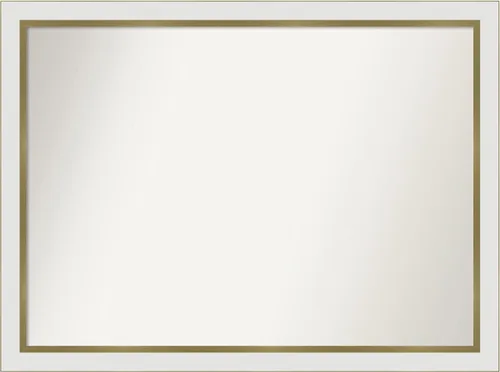 Vista 140 de Amanti Art Espejo personalizado, espejo de baño estrecho Alexandria White Wash, espejo de pared o espejo de tocador de baño sobre el fregadero