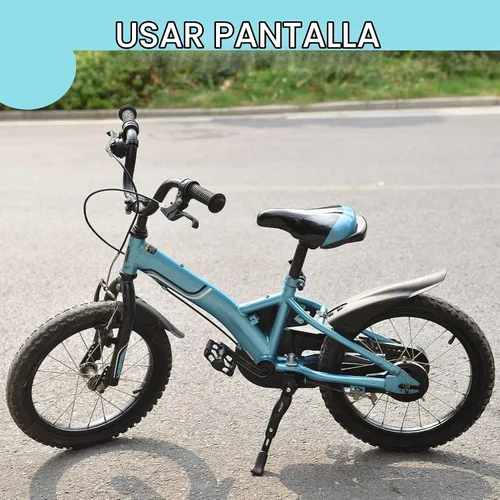 Vista 2 de Kickstand para niños bicicleta para 16, 18, 20 pulgadas, ajustable, plegable, montaje central, bicicletas para niños, aleación de aluminio negro