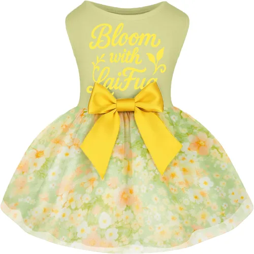Vista 19 de Laifug Vestido para Perro Cachorro con Estampado Princesa Vestido para Perro Lindo para Fiestas (Rosa, XS)