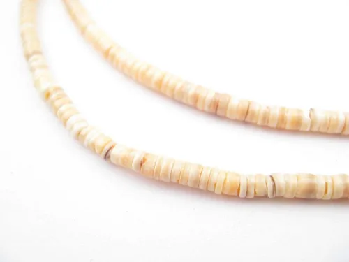 Vista 8 de TheBeadChest - Cuentas Heishi de concha natural beige (0.315 in)