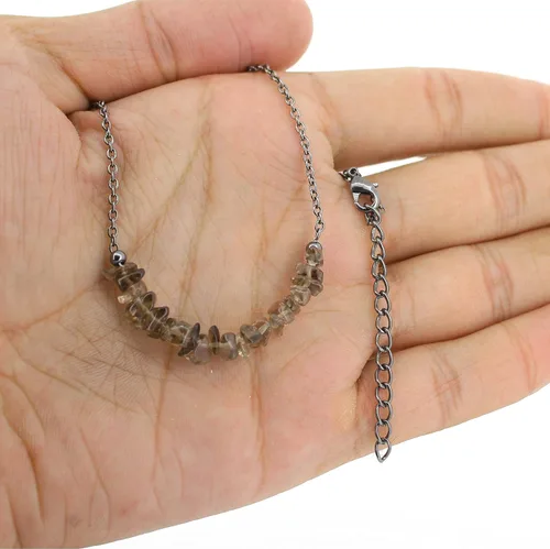 Vista 45 de Gempires - Collar de barra de chips naturales, cristales curativos de energía, regalo de cumpleaños, regalo para ella, joyería de piedras preciosas