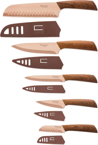 Vista 12 de Hampton Forge Tomodachi HMC01B612L Raintree Ash - Juego de bloques de cuchillos de 13 piezas