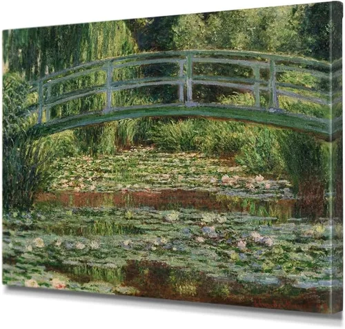 Vista 48 de IPIC - Reproducción artística de los lirios de agua de Claude Monet 1906, impresiones giclée coinciden con el marco dorado clásico, arte de pared