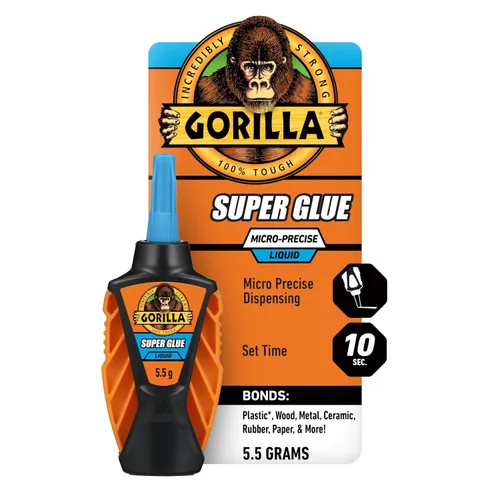 Vista 9 de Gorilla Micro Precise Super Glue Gel, pegamento cianoacrilato, configuración rápida, herramienta de dispensación precisa, tapa anti-obstrucción