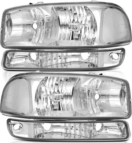 Vista 28 de Conjunto de faros delanteros para Chevy Avalanche 1500 2003-2006 para Avalanche 2500 03-06 para 1500 Classic 2007 carcasa negra reflector ámbar