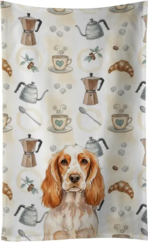 Vista 101 de Caroline's Treasures Afghan Hound - Toalla de cocina para barra de café, terciopelo frontal y lazo de algodón, lavable a máquina Sabueso afgano