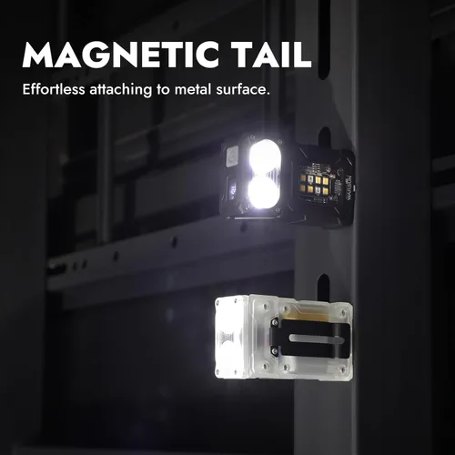 Vista 5 de WARSUN DC08 linterna LED recargable giratoria, luz de trabajo mini de 800 lúmenes, pequeña linterna EDC con clip para la espalda, linterna Negro