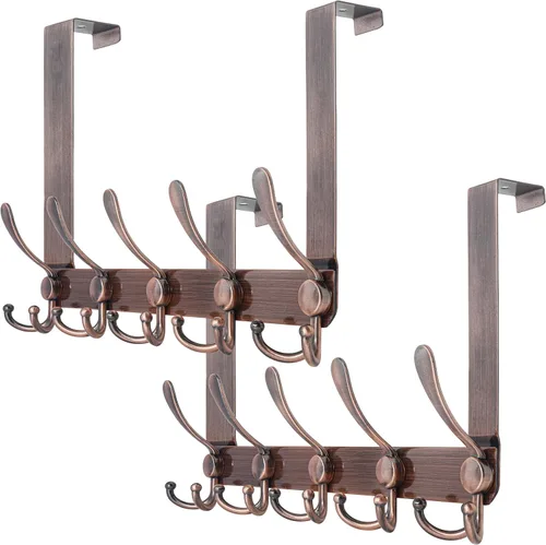 Vista 11 de WEBI Ganchos para colgar sobre la puerta, perchero para colgar sobre la puerta, perchero de puerta para toallas, ropa, baño, negro