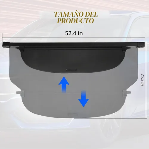 Vista 2 de AUXMART - Cubierta de carga retráctil para Honda CRV 2017 2018 2019 2020 2021 2022