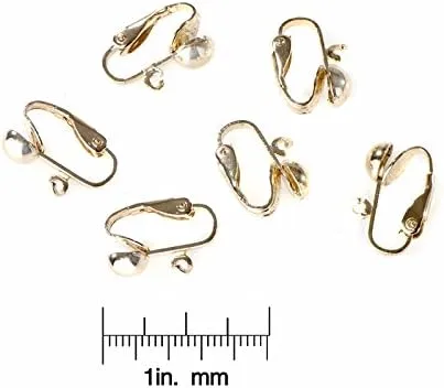 Vista 2 de Conjunto de 3de pares de Convertidores goldtone barril estilo clip en arete