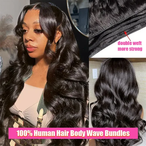 Vista 2 de Paquetes de Cabello Humano Ondulado 16 18 20 pulgadas 12A Paquetes de Cabello Humano Ondulado 3 Paquetes Húmedo y Ondulado Doble Trama 100%