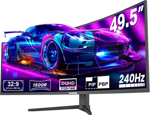 Vista 13 de Gawfolk - Monitor curvo de juegos de 27 pulgadas, 144Hz/180Hz, monitor de PC Full HD 1080P, pantalla de computadora sin marco de 1800R
