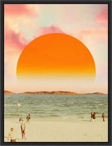 Vista 9 de Amanti Art Framed Canvas Wall Art 24x18 Retro Dreamscape II by Victoria Barnes, Framed Wall Art Canvas, Beach Artwork, Traditional Decor, Medium
