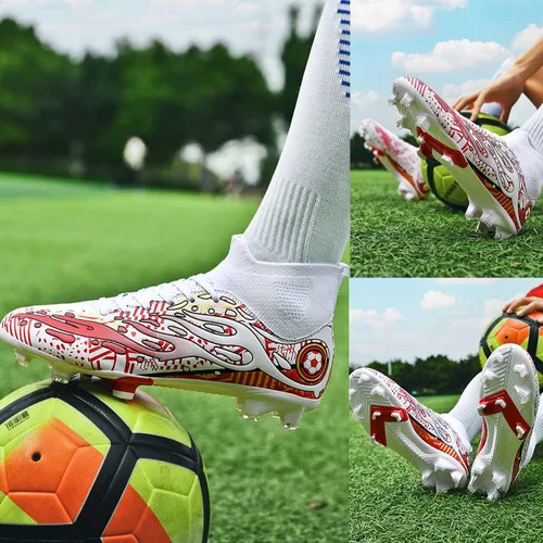 Vista 6 de HESBITEUL Zapatos de fútbol cómodos para hombre, para exteriores, interiores, para niños, para estudiantes de fútbol, zapatos deportivos de alta
