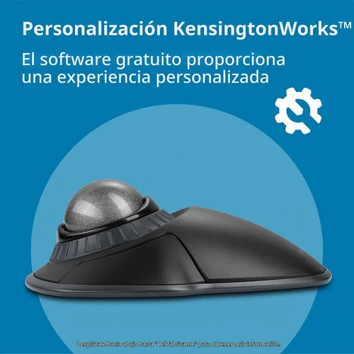 Vista 4 de Kensington Orbit Wireless Trackball inalámbrico con anillo de desplazamiento - Gris Espacial (K72675WW), Negro/Gris