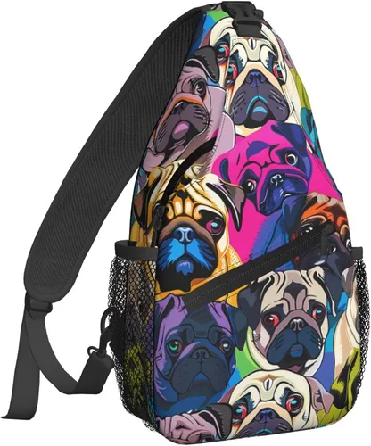 Vista 25 de Famame Mochila bandolera para el pecho, bolsa de hombro, gimnasio, ciclismo, viajes, senderismo, mochila para hombres y mujeres.., MultiColor1