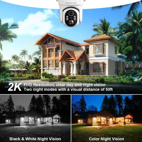 Vista 7 de Cámara de seguridad inalámbrica para exteriores, cámaras inalámbricas remotas PTZ de 360° para seguridad del hogar alimentadas por energía solar