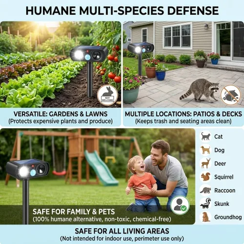 Vista 8 de 2026 Upgraded Sonic Fortress Pro Deer Repellent Devices 2Pack