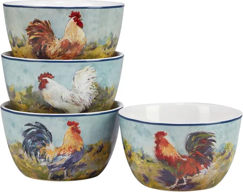 Vista 5 de Certified International Rooster Meadow - Juego de vajilla de 16 piezas, servicio para 4