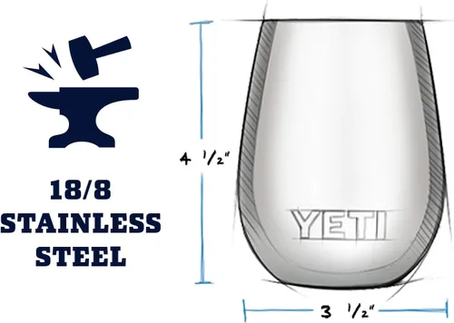 Vista 3 de YETI Rambler vaso de vino de 10 onzas, aislado al vacío, acero inoxidable, 2
