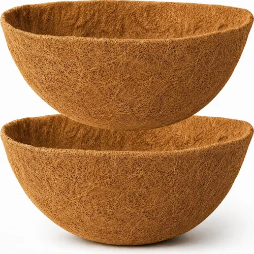 Vista 23 de Y&M 2 piezas de forro redondo de fibra de coco de 10 pulgadas, repuesto de fibra de coco natural para cesta colgante de 10 pulgadas