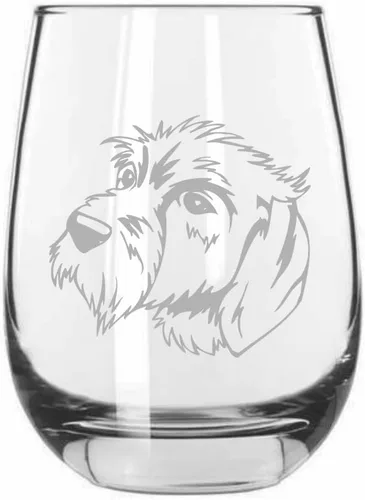 Vista 55 de Shar Pei (chino) - Vaso de vino sin tallo grabado para perro, 15.25 onzas