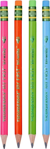 Vista 4 de Ticonderoga My First Tri-Write - Lápices con carcasa de madera, colores neón, 12 unidades (X13012) My First Pencils, carcasa de madera suave
