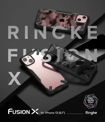 Vista 9 de Ringke Fusion-X - Funda compatible con iPhone 13, parte trasera dura transparente, resistente, a prueba de golpes, avanzada funda protectora