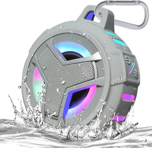 Vista 17 de EBODA Altavoz de ducha Bluetooth, altavoces Bluetooth portátiles, altavoz inalámbrico impermeable IP67 con luz LED, flotante, 2000 mAh, estéreo