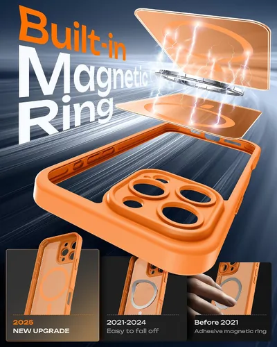 Vista 610 de TOCOL Funda para iPhone 11, compatible con Magsafe, protección completa de cámara, imanes integrados, protección contra caídas, funda translúcida