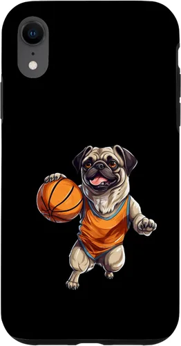Vista 8 de Funda de diseño de baloncesto para iPhone 14 Cool Pug Playing
