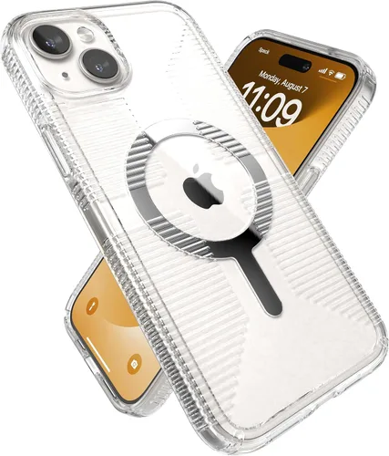 Vista 9 de Funda transparente Speck para iPhone 15 Pro - Delgada, diseñada para MagSafe, protección contra caídas con agarre - resistente a rayones