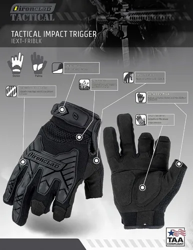 Vista 5 de Ironclad IEXT-FRIBLK-05-XL Framer Táctico Impact Negro, X-Large