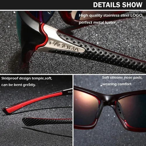 Vista 4 de Gafas de sol polarizadas para hombre ciclismo conducir pesca 100 protección UV
