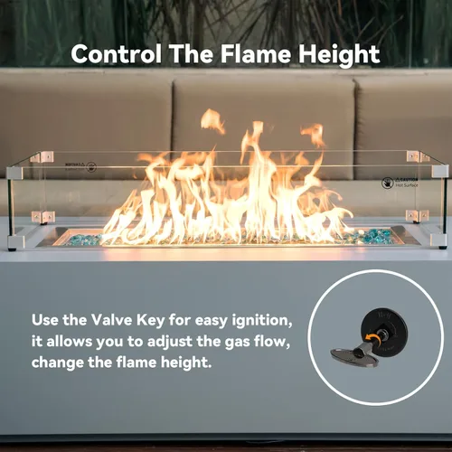Vista 3 de Skyflame Kit de válvula de llave de gas recta de 1/2 pulgada para fogata y chimenea con brida y llave de 3 pulgadas, negro plano