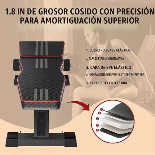 Vista 4 de Juego de banco de pesas multifunción todo en 1, multiposiciones, para levantamiento de pesas, banco de entrenamiento, banco plegable para gimnasio