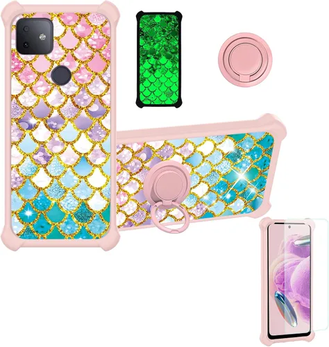 Vista 19 de jioeuinly Cricket Ovation 2 - Funda compatible con AT&T Maestro Max (2021) con protector de pantalla de vidrio templado, policarbonato duro +
