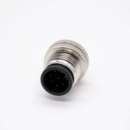 Vista 2 de Elecbee m12 conector 8 Pin recto macho overmoldeado soldadura taza sin blindaje un código macho recto 8pin m12 conector