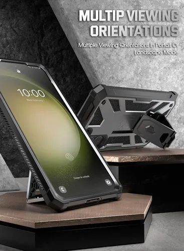 Vista 3 de Poetic Spartan - Funda para Galaxy S23+ Plus 5G de 6.7 pulgadas, identificación de huellas dactilares, funda resistente a prueba de golpes, soporte