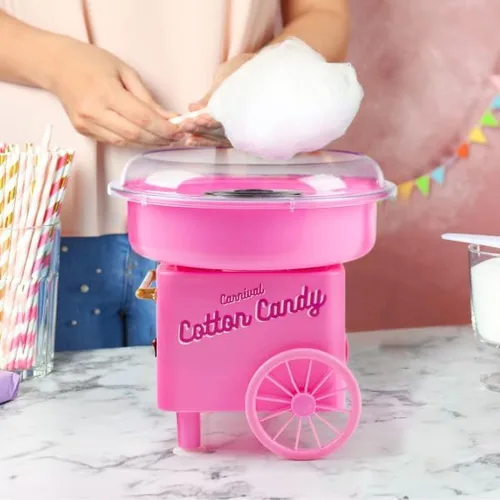 Vista 7 de Mini máquina de algodón de azúcar para encimera con cuchara de azúcar y 10 palitos para servir, máquina para hacer dulces en el hogar, carnaval