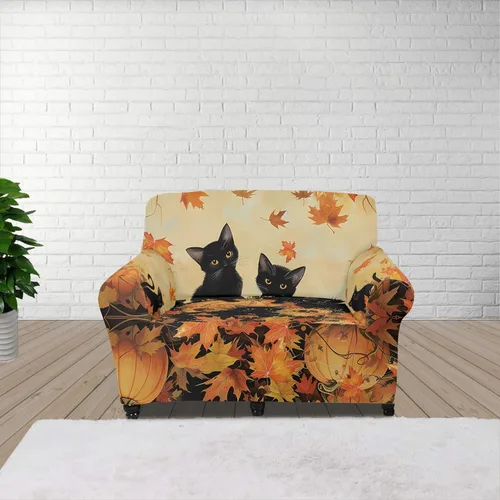 Vista 53 de Horeset Funda elástica para silla con diseño de flores hippie otoñales, funda para sofá, lavable, protección de muebles con espuma antideslizante