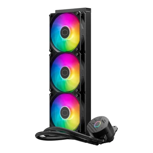 Vista 10 de [Usado] Cooler Master MasterLiquid 360L Core 360mm, enfriador líquido de CPU AIO de bucle cerrado, sincronización ARGB, bomba de placa fría Gen S