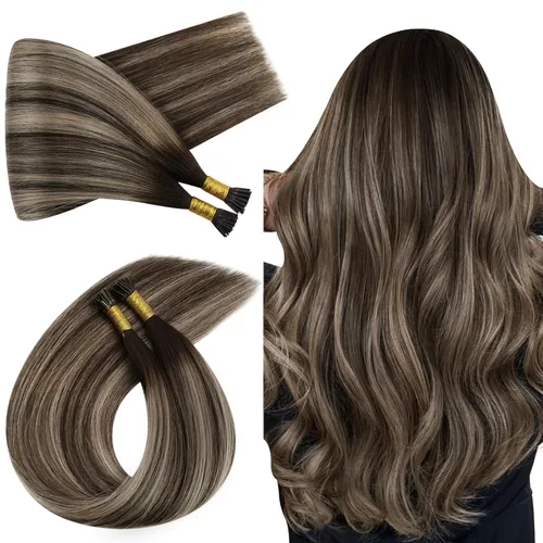 Vista 60 de Ugeat - Extensiones de cabello humano con microanillo, 14 pulgadas, extensiones de cabello Remy con microcuentas de 1 gm/hebra, 50 gms, extensiones