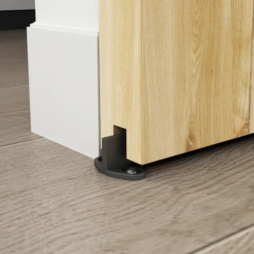 Vista 8 de JUBEST Kit de Herraje para Puerta de Granero de 6 Pies, Herraje de Caja de Aleación de Aluminio, Riel de Puerta Corredera de Baja Altura para Puerta