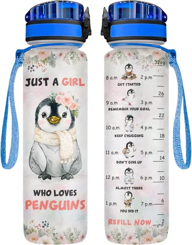 Vista 11 de 34HD Axolotl - Botella de agua de 32 onzas, bonita botella motivacional para mujer, botella de gimnasio con marcador de tiempo, regalo